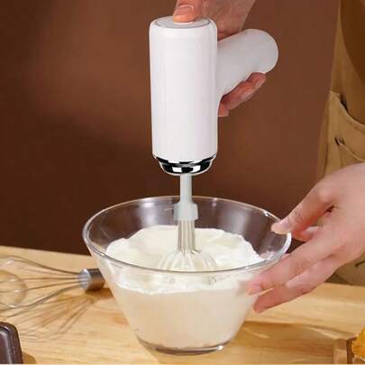 1 pièce Batteur/Mélangeur électrique portable - Rechargeable USB, sans fil, portable, léger, facile à utiliser, mélangeur à main, convient pour la cuisson de gâteaux, muffins - Choix idéal pour les boulangers et les professionnels