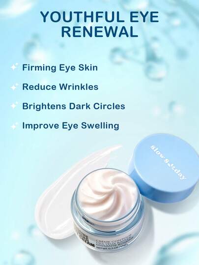 Slow Sunday Crème pour les yeux à 2% de Boseine, hydratante et éclaircissante, convient pour les cernes, les ridules et les poches sous les yeux, bon choix pour les vacances, les essentiels de voyage, Halloween, convient pour les soins des yeux en été