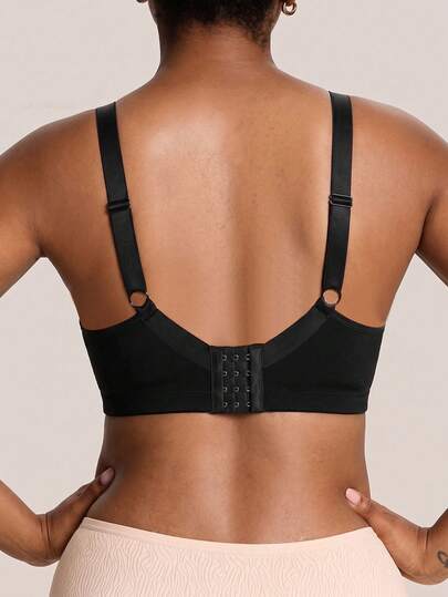 Barelissa 1 pièce Soutien-gorge sans fil confortable de couleur unie pour femmes grandes tailles