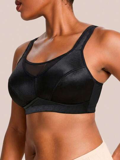 Barelissa 1 pièce Soutien-gorge sans fil confortable de couleur unie pour femmes grandes tailles