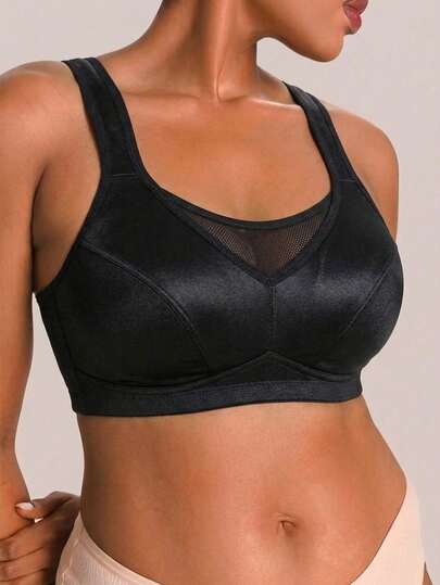 Barelissa 1 pièce Soutien-gorge sans fil confortable de couleur unie pour femmes grandes tailles