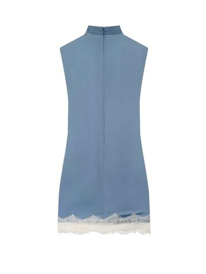 Robe mini de soirée plissée avec patchwork de dentelle pour femmes