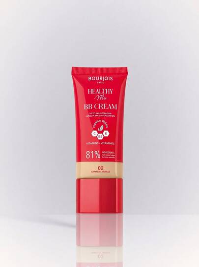 Bourjois Healthy Mix Clean & Vegan BB Cream 02 Vanilla 30 ml – BB Cream, 24-Hour Hydration, For Dry Skin, Vanilla, Vitamin C, Suitable For Daily Face Makeup