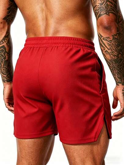 Gym Rark Short de sport pour hommes avec imprimé lettres, taille à cordon de serrage et poches