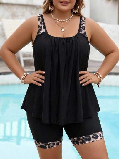 CURVE+ Ensemble de deux pièces de pantalons pour femmes grande taille, ensemble de maillots de bain de deux pièces pour femmes, maillots de bain pour femme