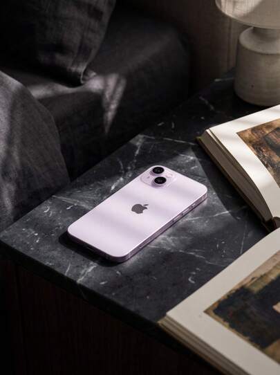 Apple iPhone 14 128G Violet, Double ESIM, Smartphone 5G Reconditionné en Excellent État, Appareil de Communication Quotidienne, Téléphone Mobile de Bureau, Compagnon de Tournage de Vlog & Divertissement