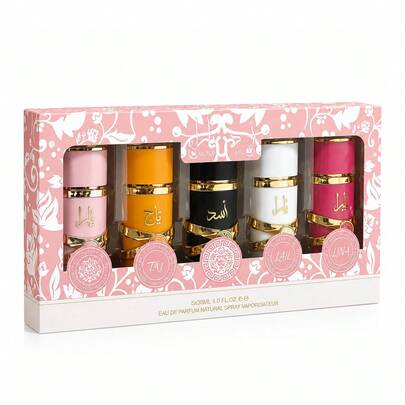 Coffret Lattafa Yara Collection 5x30ml EDP Femme Parfums Orientaux Floraux Gourmands Mini Vaporisateur Voyage Idéal Cadeau Luxe Arabe