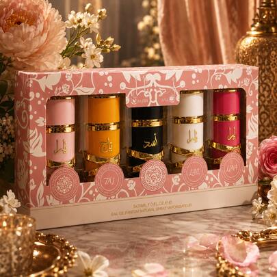 Coffret Lattafa Yara Collection 5x30ml EDP Femme Parfums Orientaux Floraux Gourmands Mini Vaporisateur Voyage Idéal Cadeau Luxe Arabe