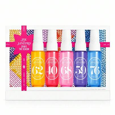 Coffret Sol de Janeiro Cheirosa 5 Brumes Parfumées 30ml x5 N°62/40/68/59/76 Brume Corporelle Solaire Brésilienne Format Voyage Cadeau