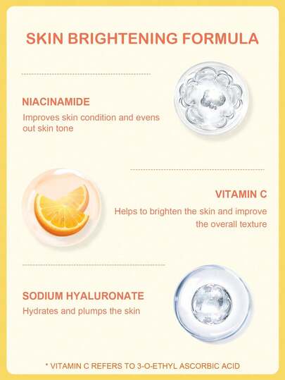 Sérum à la vitamine C Slow Sunday Brightening Boost pour le visage, sérum éclaircissant pour taches brunes, teint uniforme, ridules, améliore le teint terne, primer lissant et floutant minimisant les pores, convient pour l'été et l'automne, Y2K, Halloween