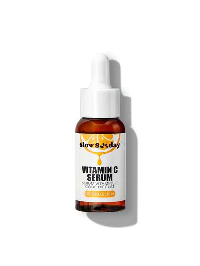 Sérum à la vitamine C Slow Sunday Brightening Boost pour le visage, sérum éclaircissant pour taches brunes, teint uniforme, ridules, améliore le teint terne, primer lissant et floutant minimisant les pores, convient pour l'été et l'automne, Y2K, Halloween
