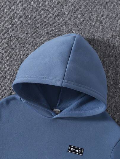 4 ensembles pour enfants et préadolescents garçons, tenue décontractée polyvalente et confortable pour le quotidien, Sweat-shirt-shirt à capuche imprimé ample et pantalon de jogging, ensemble deux pièces en maille, Sweat-shirt-shirt épais doublé thermique