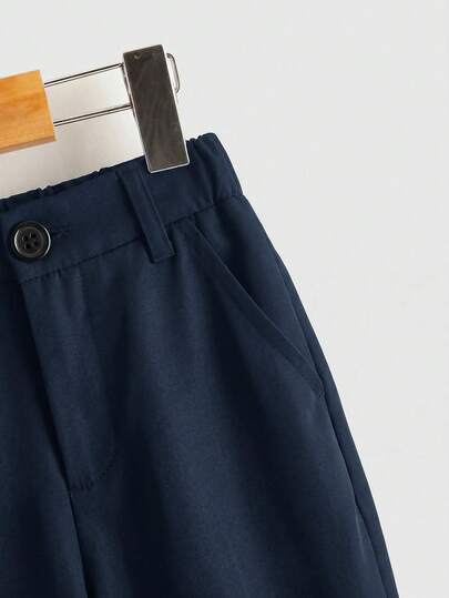 Pantalon décontracté polyvalent de couleur unie pour garçon préadolescent, confortable, style sport, souple, pour vacances, congés, bas de tenue de remise des diplômes, douillet, printemps-été