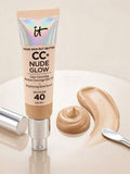 IT Cosmetics Your Skin But Better CC+ Nude Glow Foundation SPF40 Neutral Medium 32 ml – CC Cream, SPF 40 Sun Protection, For Women, Neutral Medium, Hyaluronic Acid, Suitable For Daily Makeup Routine
