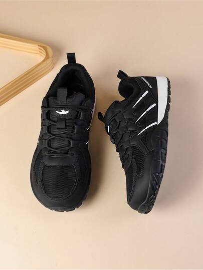 HOBIBEAR Chaussures de sport pour hommes, chaussures en maille respirante polyvalentes pour plusieurs scénarios, chaussures légères à double usage pour la marche en ville et la randonnée, chaussures décontractées pour hommes avec surpiqûres de blocs de co