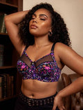 Bare Chapter Soutien-gorge sans fil imprimé léopard grande taille, 1 pièce
