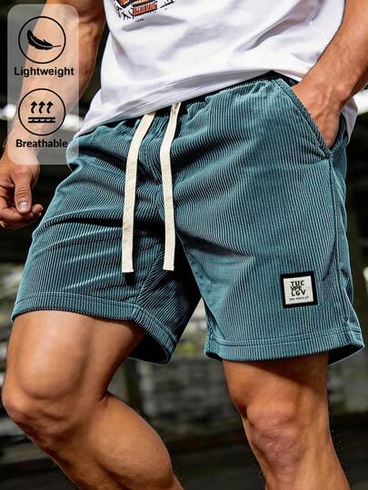 1 pièce Short en velours côtelé style urbain, design minimaliste équilibrant l'esthétique et le confort, convient pour le jogging matinal, la promenade au parc ou les trajets quotidiens, passant en toute fluidité entre les sports légers et les scènes de l