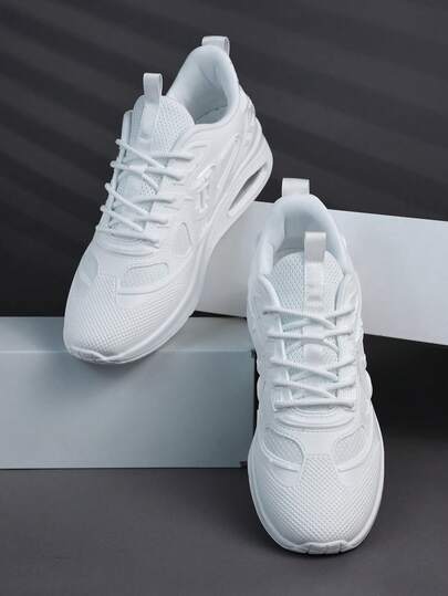 Chaussures de sport mode pour hommes, confortables, antidérapantes, décontractées, à lacets, semelle épaisse avec coussin d'air, chaussures de course, convenant aux activités de plein air, à l'entraînement
