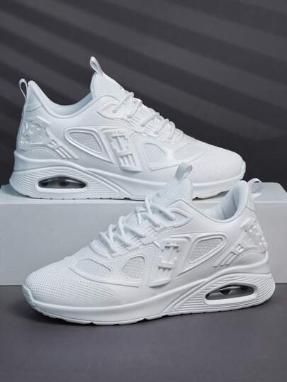 Chaussures de sport mode pour hommes, confortables, antidérapantes, décontractées, à lacets, semelle épaisse avec coussin d'air, chaussures de course, convenant aux activités de plein air, à l'entraînement