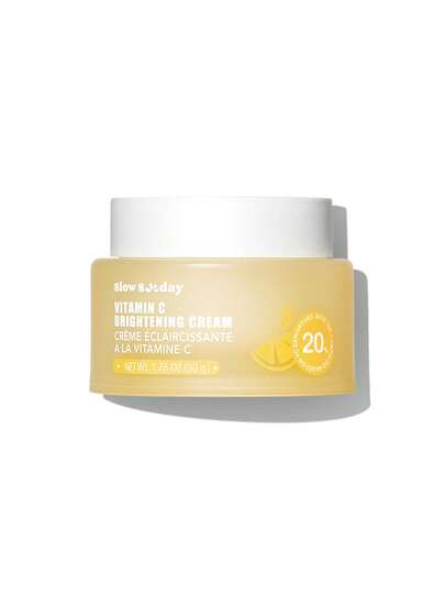 Crème éclaircissante à la vitamine C Slow Sunday, vitamine C, hydratante, éclaircissante et raffermissante pour la peau, K Beauty, bon choix pour les vacances, les essentiels de voyage, Halloween, convient aux soins de la peau en été