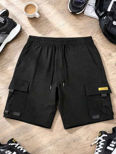 Short cargo pour homme, taille élastique, séchage rapide, léger, short de travail décontracté avec poches zippées, convient pour la randonnée, respirant et confortable toute la journée