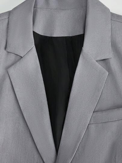 Manfinity Mode Ensemble de costume décontracté léger pour hommes, comprenant veste et pantalon, coupe slim, convient pour le printemps, l'été et l'automne