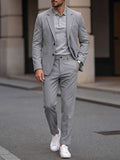 Manfinity Mode Ensemble de costume décontracté léger pour hommes, comprenant veste et pantalon, coupe slim, convient pour le printemps, l'été et l'automne