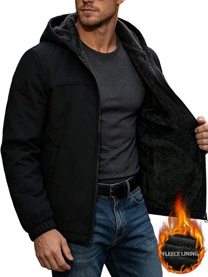Manfinity Homme Veste à capuche doublée de teddy pour hommes