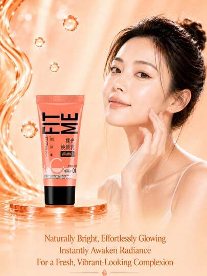 Maybelline Bare Glow Radiance Lotion #01 Échantillon 5ml, 3 pièces, Améliore la texture de la peau, Triple essence hydratante, Éclaircissant à la vitamine C, Éclaircit le teint, Convient aux peaux normales à grasses