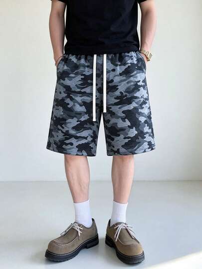 Shorts d'été amples et décontractés pour hommes - Cordon de serrage élastique réglable, convient pour la salle de sport, la course, les activités de plein air