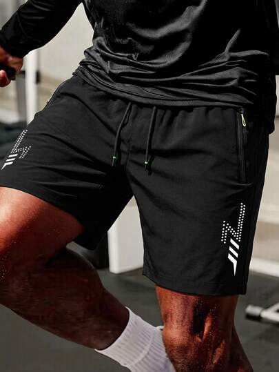 Short de sport pour hommes, couleur unie, avec cordon de serrage et poches, léger et confortable, convient pour les sports d'été et les tenues décontractées, noir