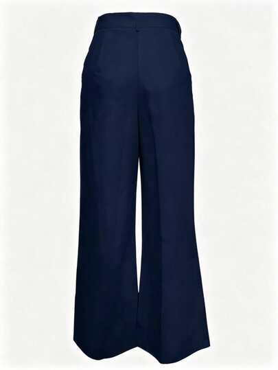 Pantalon long décontracté à jambes droites et larges à taille haute pour femmes avec poches, mode automne/hiver, polyvalent de qualité pour la rentrée scolaire