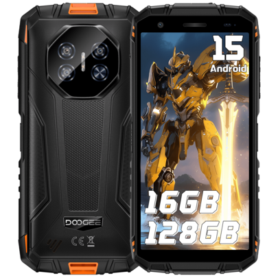 Téléphone portable d'extérieur DOOGEE Fire3 Pro, Android 15, 16 Go + 128 Go / 2 To, 8 350 mAh, smartphone d'extérieur sans abonnement, écran HD+ de 5,5 pouces, appareils photo 16 Mpx + 8 Mpx, double SIM, 4G, NFC, IP68, OTG, reconnaissance faciale, GPS, Wi