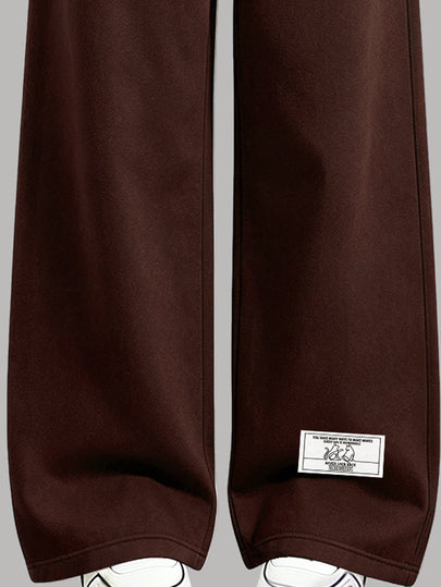(1 Set) T-shirt à manches longues et pantalon à jambes larges pour filles préadolescentes, style décontracté minimaliste d'automne, tissu contrasté marron & blanc, motif rayé, taille froncée