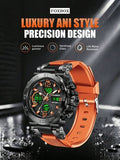 Foxbox Montre électronique LIGE pour hommes, sport et mode, double affichage, lumineuse, alarme, étanche
