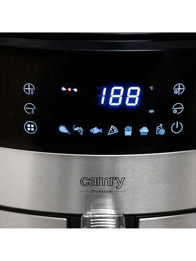CAMRY Friteuse à air, Friteuse sans huile, Friteuse à air numérique - Capacité 5,0L, 9 programmes, 80-200C, Minuteur 60min, Affichage tactile LED