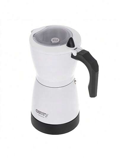 CAMRY Cafetière électrique Moka, cafetière électrique, machine à expresso sans plaque de cuisson - Design compact, soupape de sécurité, portable, blanche