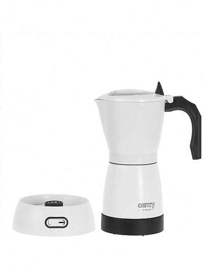 CAMRY Cafetière électrique Moka, cafetière électrique, machine à expresso sans plaque de cuisson - Design compact, soupape de sécurité, portable, blanche