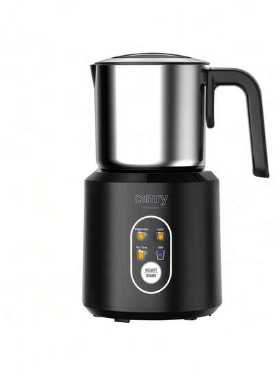 CAMRY Mousseur à lait, Mousseur à lait électrique & Chauffe-lait, Vapeur de lait automatique - 350ml de lait chaud/250ml de mousse, Fonctionne avec les laits végétaux