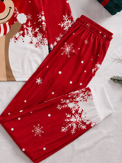 Ensemble de vêtements de détente pour hommes avec Top à manches longues et pantalon imprimé renne de Noël