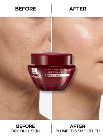 Avon Anew Reversalist Plump & Smooth Night Cream 50 ml – Moisturizer, Anti-Aging, For Mature Skin, Protinol, Suitable For Overnight Skincare Routine