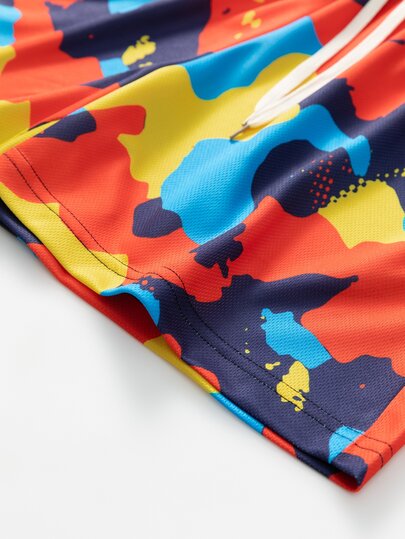 Gym Rark Short de sport pour hommes avec imprimé camouflage et taille à cordon de serrage