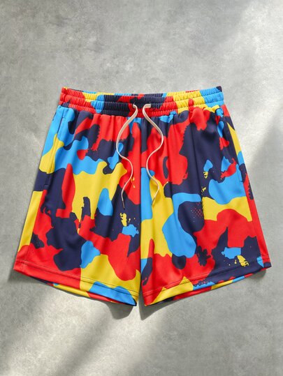 Gym Rark Short de sport pour hommes avec imprimé camouflage et taille à cordon de serrage