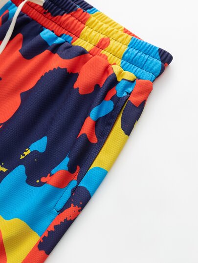 Gym Rark Short de sport pour hommes avec imprimé camouflage et taille à cordon de serrage