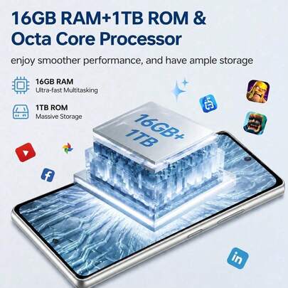 Téléphone S26 Ultra 5G, Smartphone déverrouillé double SIM avec grand écran de 6,9", 1 To de stockage, appareil photo 108 MP & batterie 8000 mAh