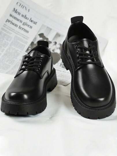 Chaussures Derby à gros orteil, nouveau style pour hommes, semelle épaisse, augmentant la hauteur, décontractées, style britannique, chaussures de travail, chaussures de marche quotidiennes d'affaires