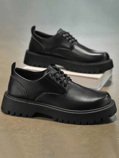Chaussures Derby à gros orteil, nouveau style pour hommes, semelle épaisse, augmentant la hauteur, décontractées, style britannique, chaussures de travail, chaussures de marche quotidiennes d'affaires