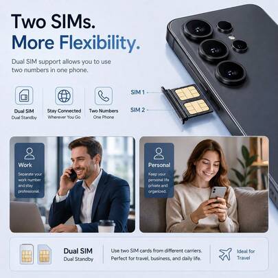 Smartphone S26 Ultra 5G, 16 Go de RAM, 1 To de stockage, téléphone mobile Android 15, appareil photo 108 MP, batterie 8000 mAh, écran 6,9 pouces, double SIM