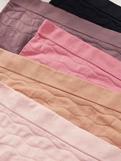 5 pièces Culottes sans couture taille haute contrôle du ventre et levage des fesses grande taille