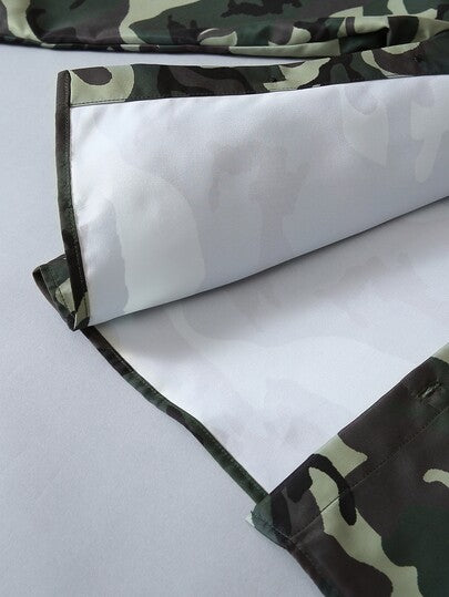 2 pièces/Ensemble Tenue décontractée pour garçon préadolescent avec chemise à manches courtes imprimée camouflage et pantalon de survêtement, design à col, convient pour le port quotidien, les vacances et les sports, toutes saisons